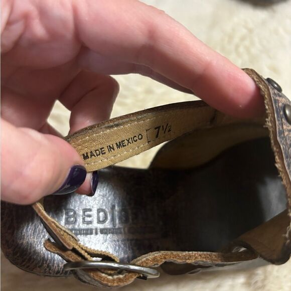 Bed Stu Joann Wood Wedge Distressed in Black size 7.5 - Picture 3 of 12